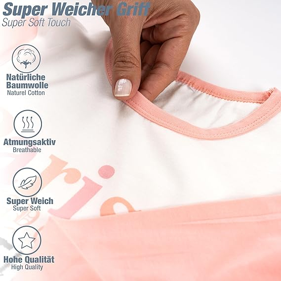 Set pijamale cu mânecă lungă LOREZA pentru fete din bumbac din două piese [9]