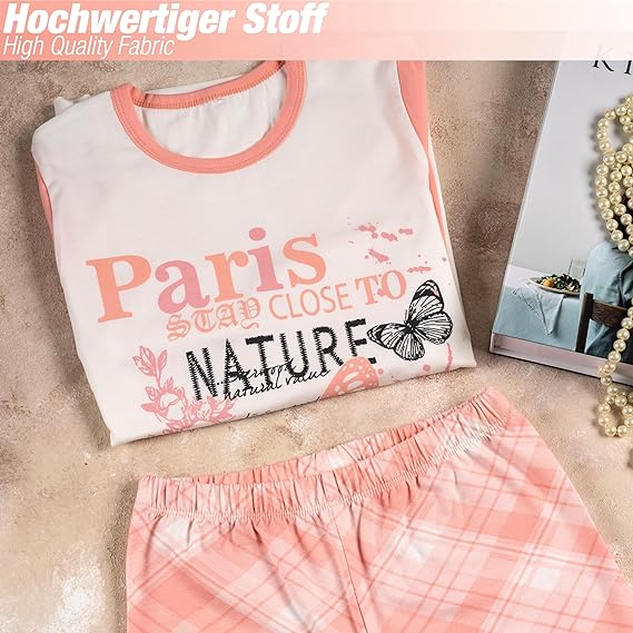 Set pijamale cu mânecă lungă LOREZA pentru fete din bumbac din două piese [8]