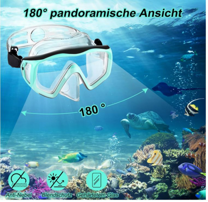 Set snorkeling Fuqiduo pentru adulți cu ochelari anti-aburire si tub [6]