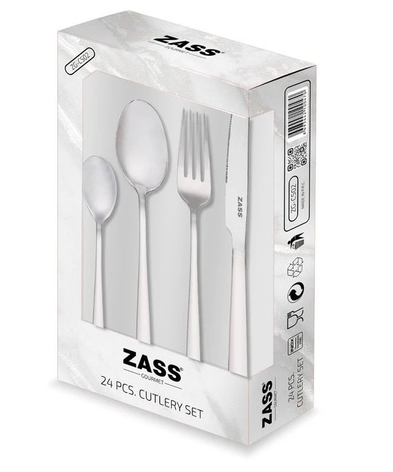 Set 24 tacamuri, 6 linguri, 6 furculite, 6 cutite si 6 lingurite Zass Gourmet ZG-CS 02 [2]