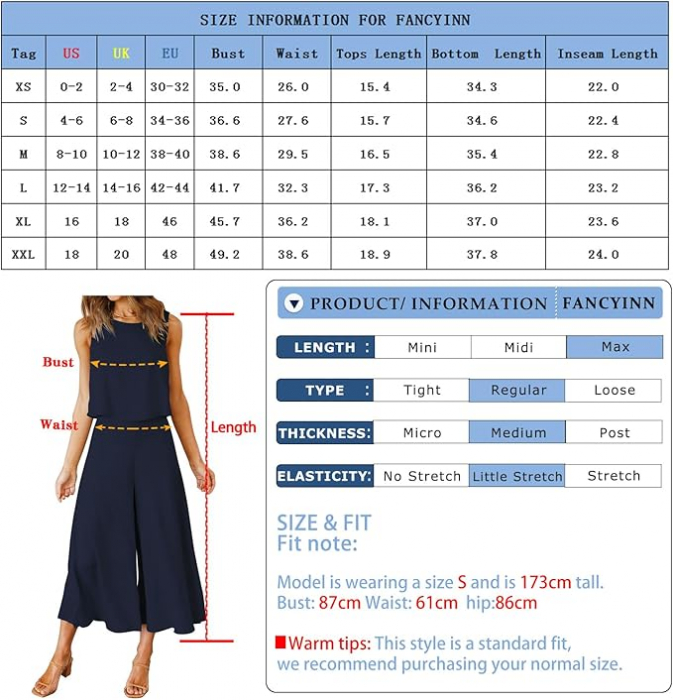 Set vestimentar damă FANCYINN din două piese, bluza si pantaloni, mărimea XL, albastru [7]