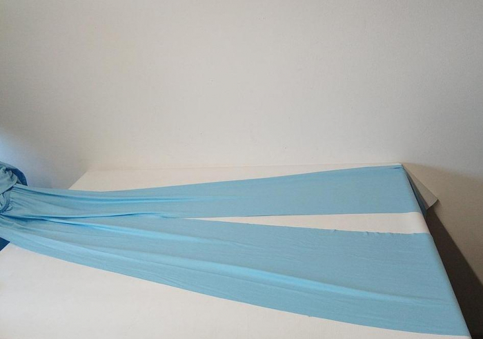 Set vestimentar damă IWEMEK din două piese, top bandeau și fustă lungă, mărimea S, albastru [4]