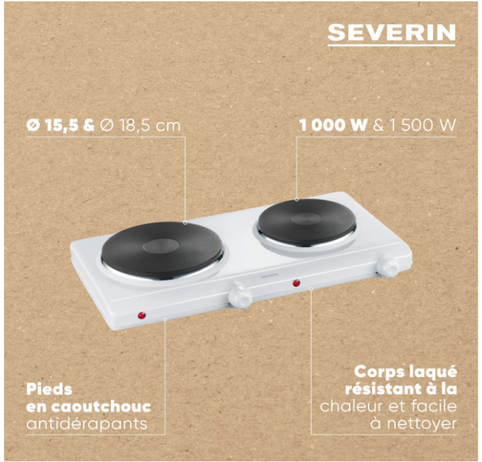 Severin S71042 Plita dublă, 2500 W, DK 1042, oțel inoxidabil [6]