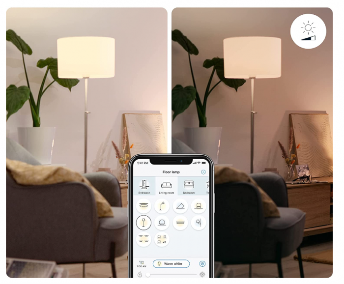 Sina cu Spot-uri Wi-Fi WiZ Smart Imageo, lumină albă sau colorată reglabilă, 3x5W, 3 puncte de lumină, alb, tehnologie SpaceSense, control vocal (Alexa, Apple HomeKit, Google Home) [4]