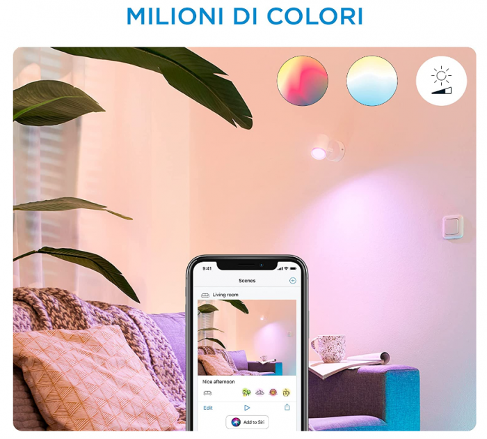 Sina cu Spot-uri Wi-Fi WiZ Smart Imageo, lumină albă sau colorată reglabilă, 3x5W, 3 puncte de lumină, alb, tehnologie SpaceSense, control vocal (Alexa, Apple HomeKit, Google Home) [2]
