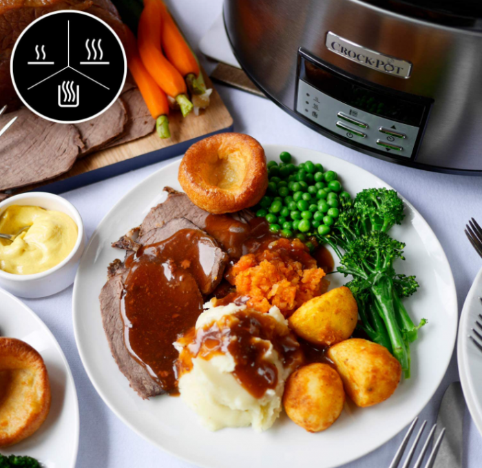 Slow cooker Crock-Pot CSC063X-01, 7.5 L, digital, vas ceramica, capac de sticla, inox [8]