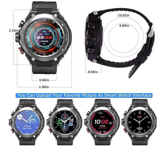 Smartwatch CISIYOO JRLinco 2 în 1 cu căști Bluetooth [7]