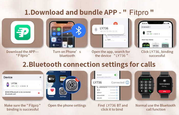 Smartwatch GOGORUN cu ecran tactil de 4.6 cm [9]