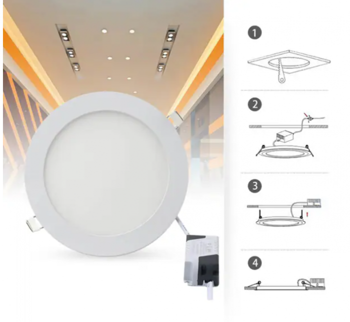 Spot LED incastrabil Ultra Bright UB60250, 15W, 1260 lm, lumina neutra (4200K), IP20 [4]