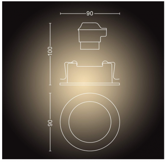 Spot LED încastrat Philips Hue White Ambiance Milliskin, 250 lm, rotund, alb [9]