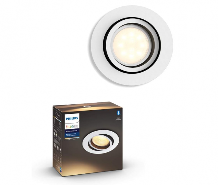 Spot LED încastrat Philips Hue White Ambiance Milliskin, 250 lm, rotund, alb [1]