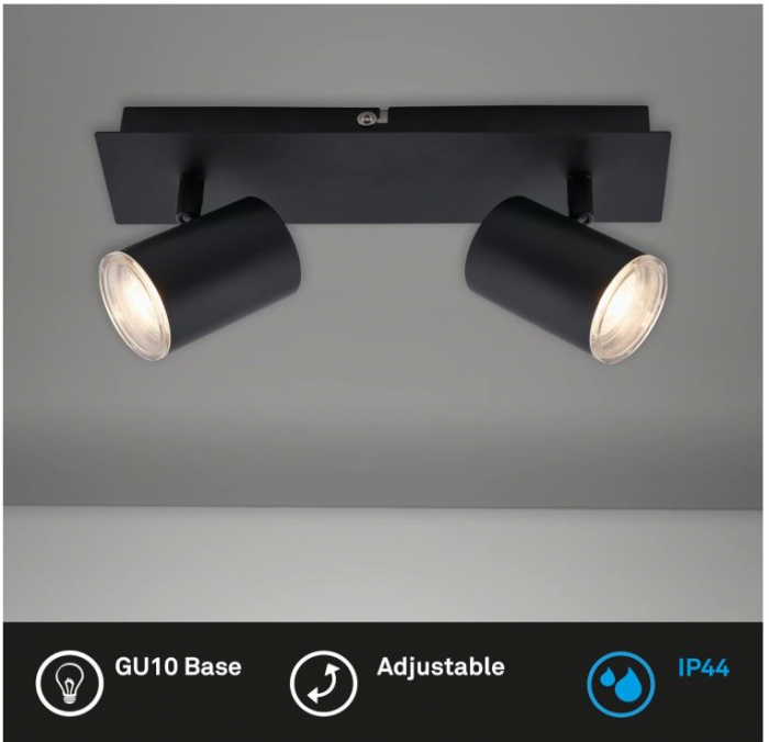 Spot pentru baie Briloner 2731-025, 2xGU10, IP44, negru [5]