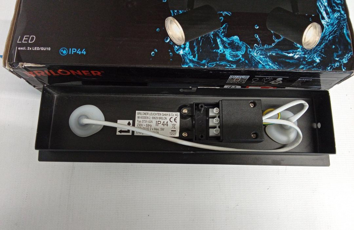 Spot pentru baie Briloner 2731-025, 2xGU10, IP44, negru [3]