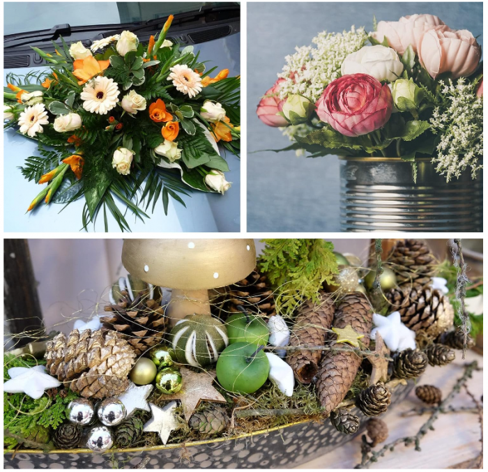 Spumă florală Com-Four pentru flori proaspete sau flori uscate, 3 bucati [2]