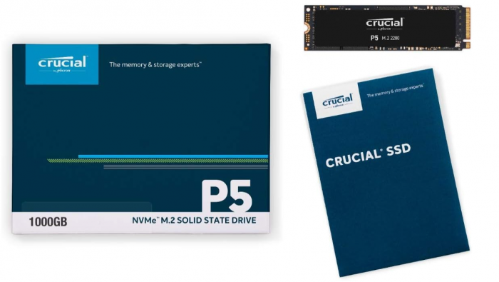 SSD intern Crucial P5 250GB CT250P5SSD8, până la 3400 MB/s, 3D NAND, NVMe [4]