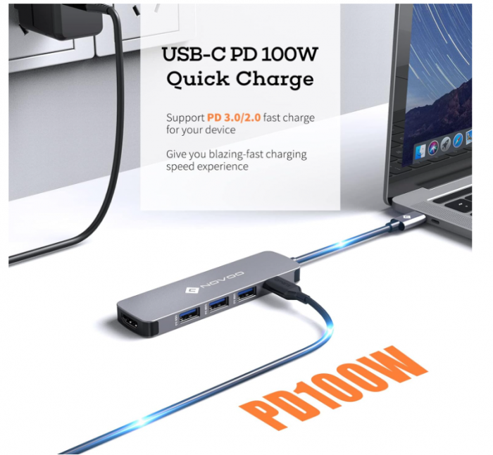 Statie de andocare NOVOO HUB Type-C 5 în 1 [5]