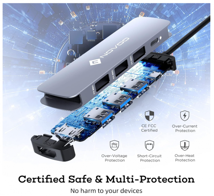 Statie de andocare NOVOO HUB Type-C 5 în 1 [7]