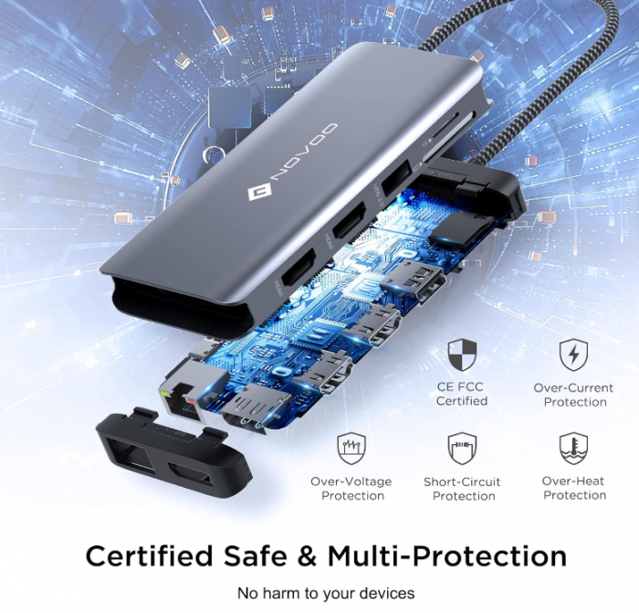 Stație de andocare NOVOO Hub USB C 11 în 1 [8]