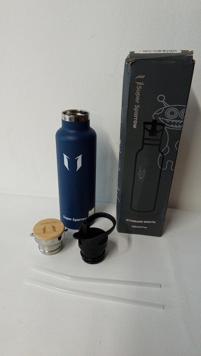 Sticlă de apă din oțel inoxidabil Super Sparrow, 620 ml, termos albastru [3]