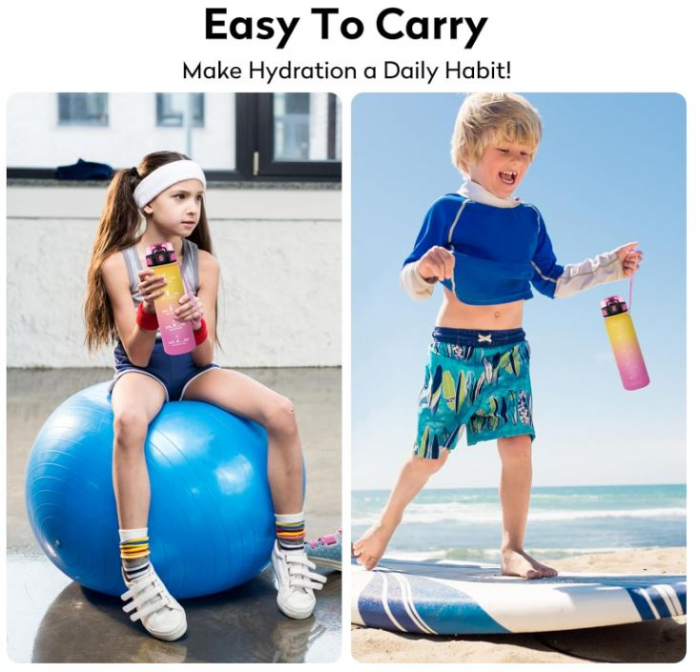 Sticla de apa motivationala KollyKolla, 500ml, fara BPA [9]