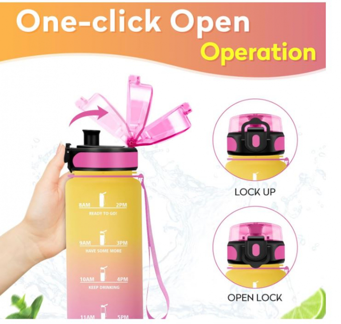 Sticla de apa motivationala KollyKolla, 500ml, fara BPA [6]