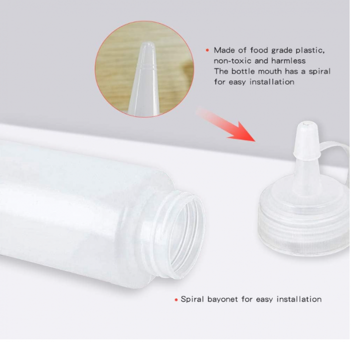 Sticle pentru sos KANOSON, 6 bucati, 250 ml, fără BPA, ketchup, sos iute, ulei de măsline [4]