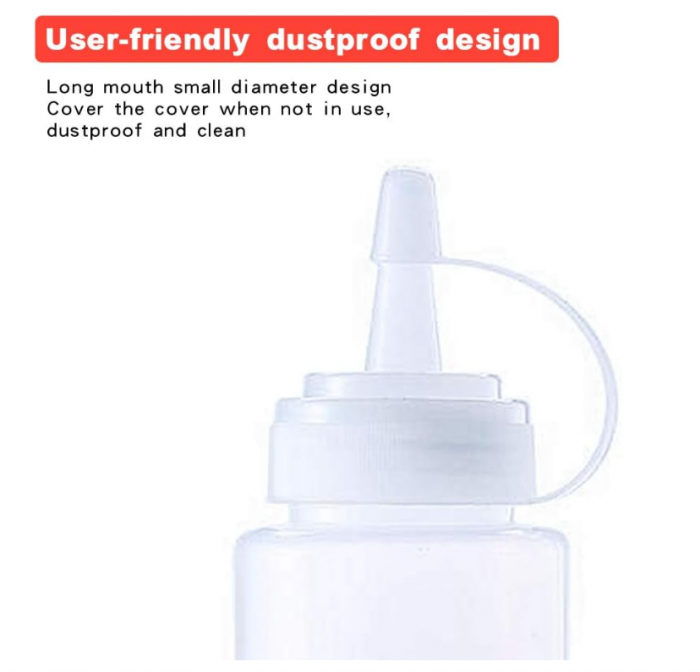 Sticle pentru sos KANOSON, 6 bucati, 250 ml, fără BPA, ketchup, sos iute, ulei de măsline [2]