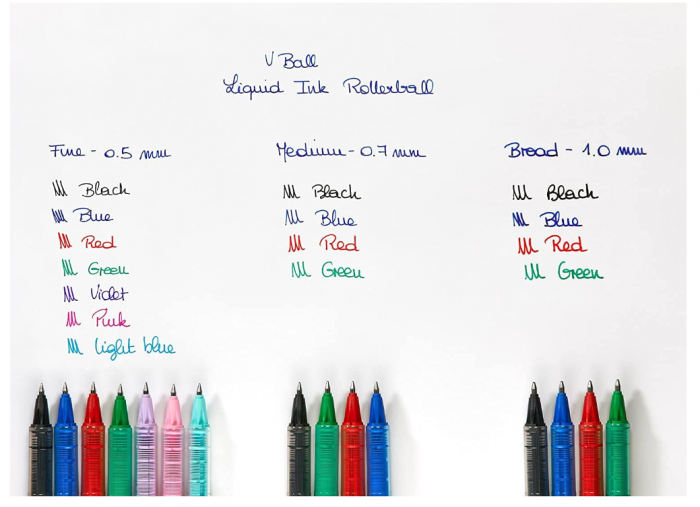 Stilou Roller Pilot V-Ball, 0.5 mm, Albastru, Pachet de 3 [4]