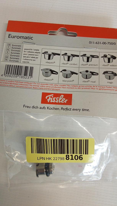 Supapă de siguranță pentru oală sub presiune Fissler FL01163100750 Euromatic [3]
