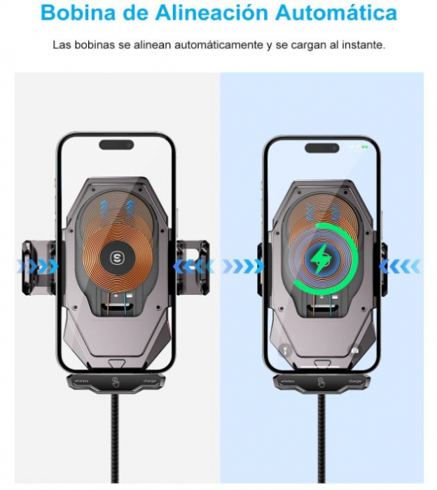 Suport auto cu incarcator pentru telefon mobil ESSAGER, cu ventuza [5]