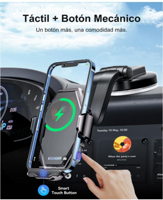 Suport auto cu incarcator pentru telefon mobil ESSAGER, cu ventuza [8]