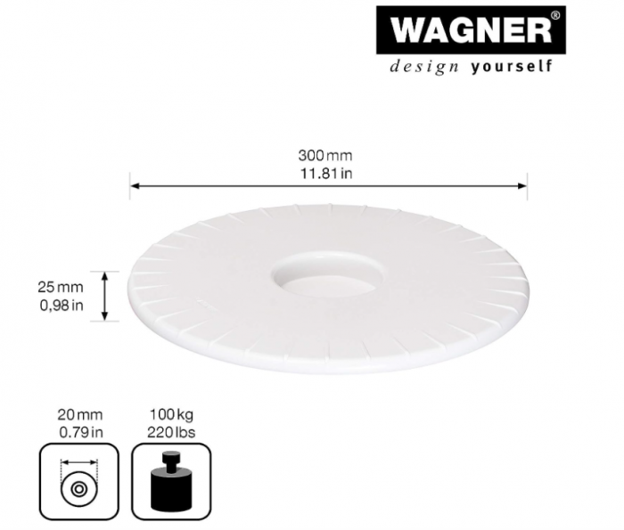 Suport ghiveci cu roti pentru plante WAGNER ULTRAFLAT Ø30cm, albă, 100 kg, 20044601 [4]