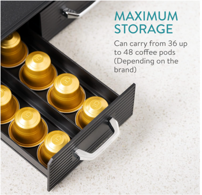 Suport pentru capsule de cafea si accesorii Navaris, Negru [8]