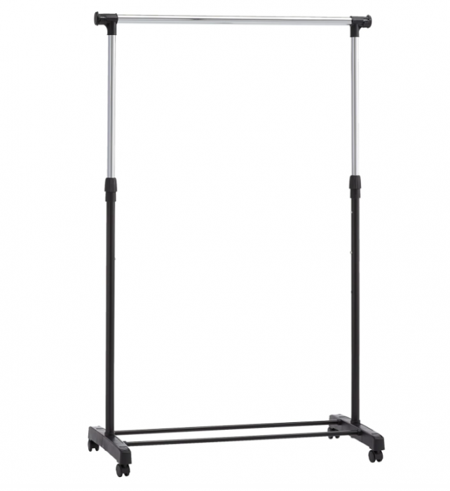 Suport pentru haine cu roți Amazon Basics, crom [1]