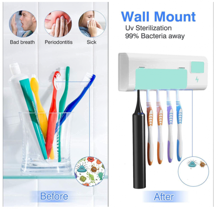 Suport periute de dinti cu sterilizare UV, 5 periuțe [5]