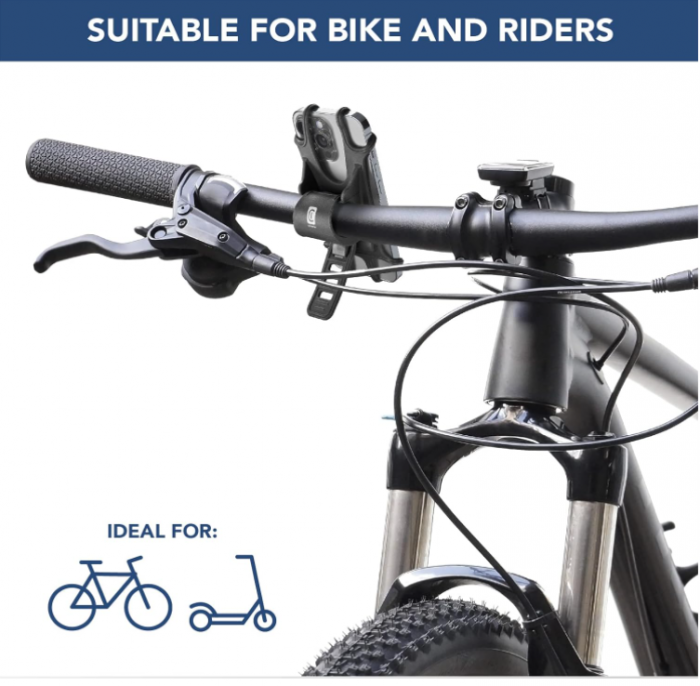 Suport telefon Cellularline Rider din silicon pentru bicicleta, Negru [9]