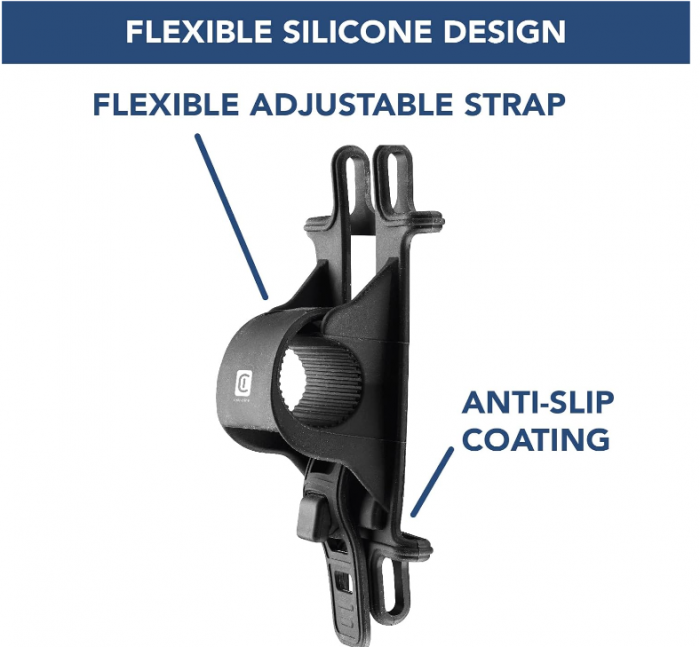 Suport telefon Cellularline Rider din silicon pentru bicicleta, Negru [5]