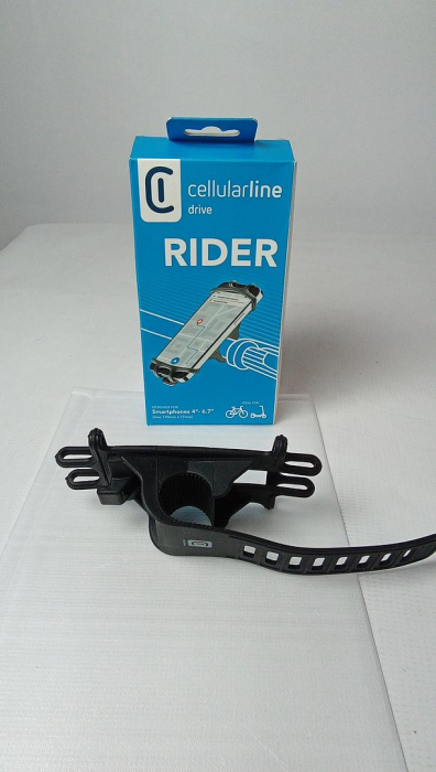 Suport telefon Cellularline Rider din silicon pentru bicicleta, Negru [2]