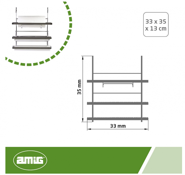 Suport triplu Amig pentru role de hartie de bucatarie de perete [4]