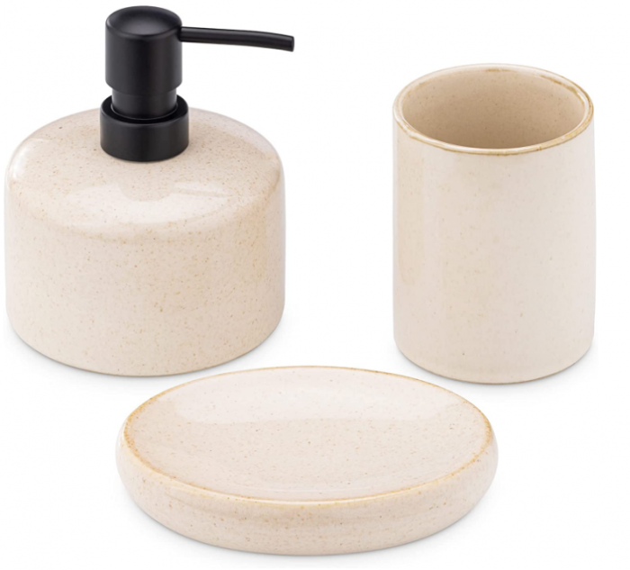 Suporturi moderne pentru accesorii de baie Navaris din ceramica [5]
