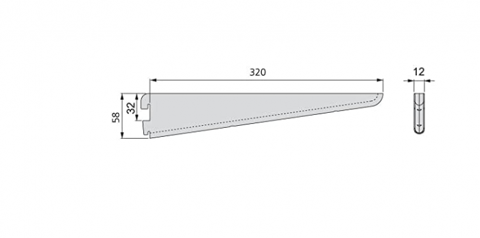 Suporturi pentru rafturi Emuca 7908812 pentru șină de perete dublă (dimensiune grilă: 32 mm), Alb, 320 mm, Set 15 buc [7]