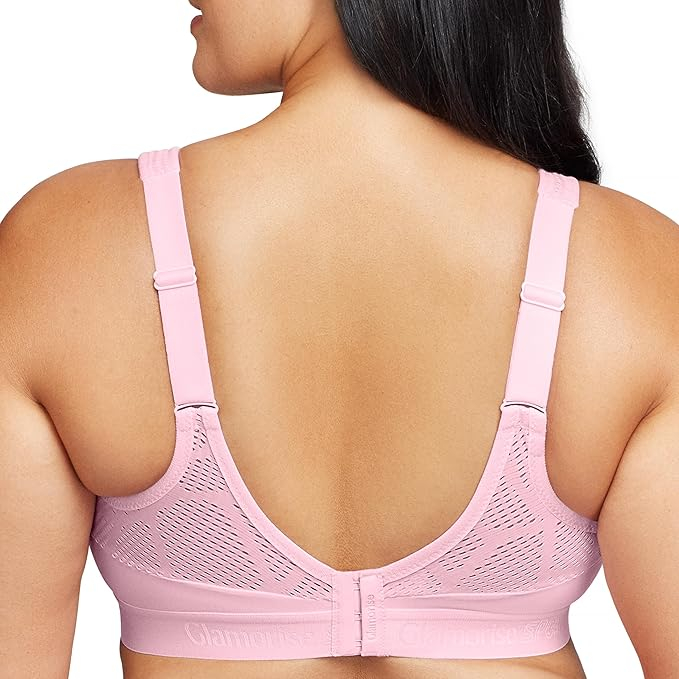 Sutien sport Glamorise pentru femei, opac, fără sârmă, roz, 85E [2]