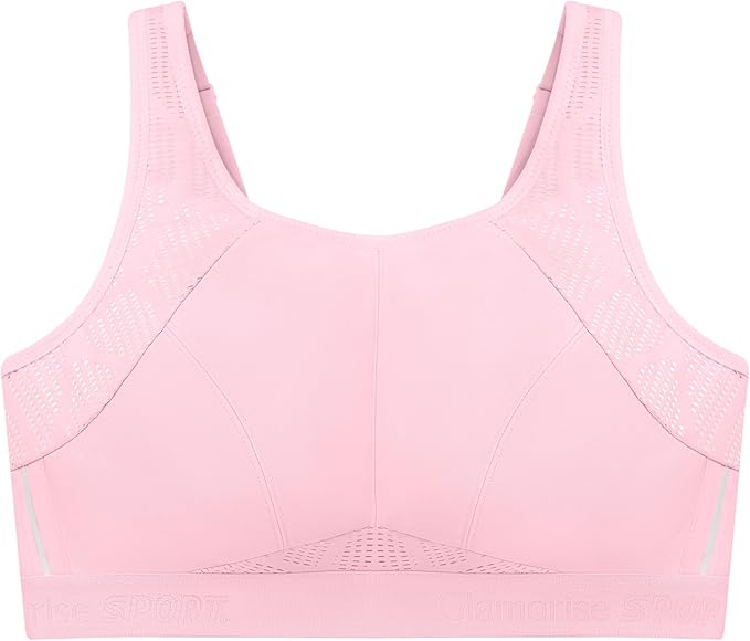 Sutien sport Glamorise pentru femei, opac, fără sârmă, roz, 85E [4]