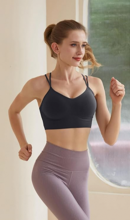 Sutien sport pentru femei Memoryee, push-up, negru, S [3]