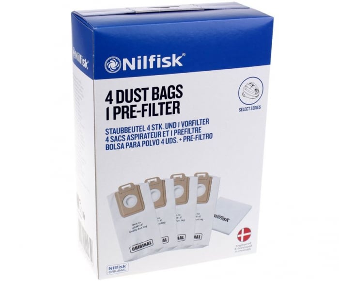 Set 4 saci aspirator NILFISK 128389187 pentru Seria Power P10, P20, P40, PW10, PW20 [1]