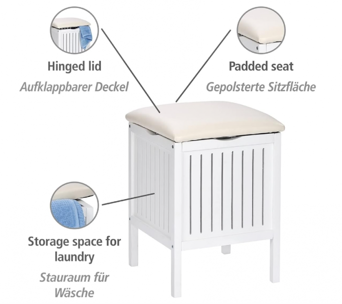 Taburet Wenko Oslo, cu spatiu de depozitare, 39 x 55 x 39 cm [3]