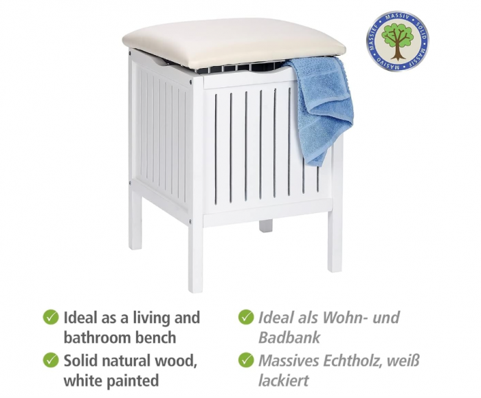 Taburet Wenko Oslo, cu spatiu de depozitare, 39 x 55 x 39 cm [4]