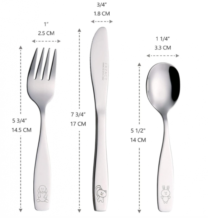 Tacâmuri pentru copii Exzact 6 buc, 2x furculita, lingura, cutit [4]