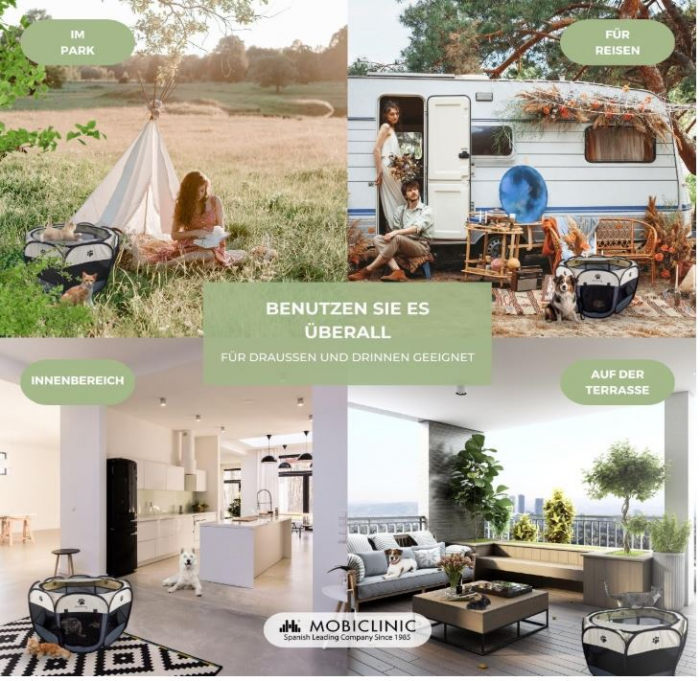 Tarc pliabil pentru animale de companie Mobiclinic Pets, 110 x 100 x 57 cm [9]