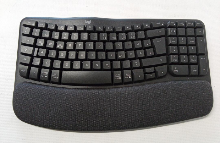 Tastatura fara fir ergonomica Logitech Wave Keys, QWERTZ german, gri grafit [3]